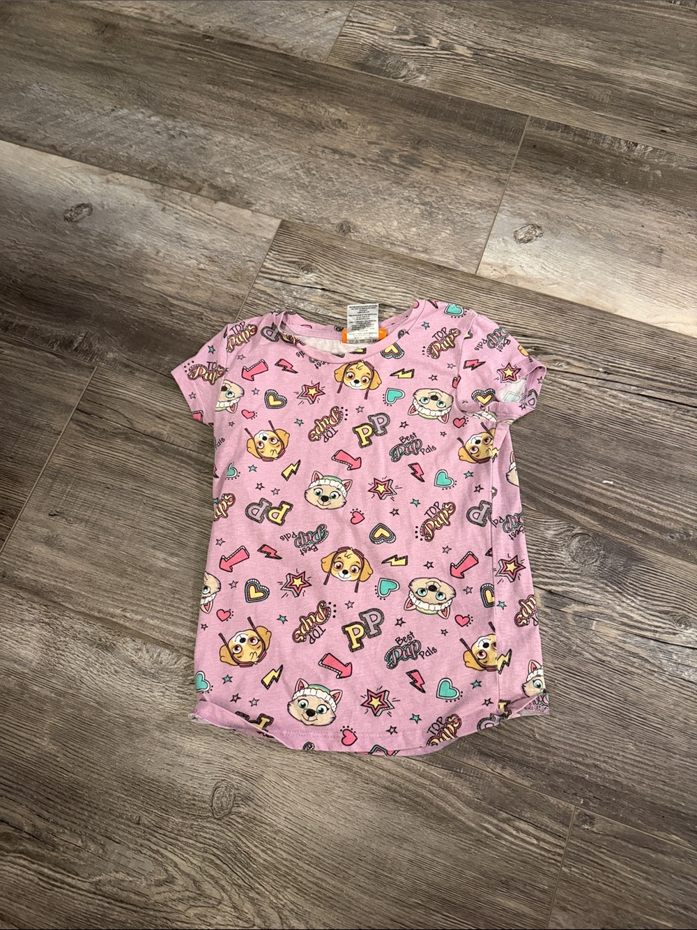 Nickelodeon Pink Graphic Kids Tee with Playful Character Print